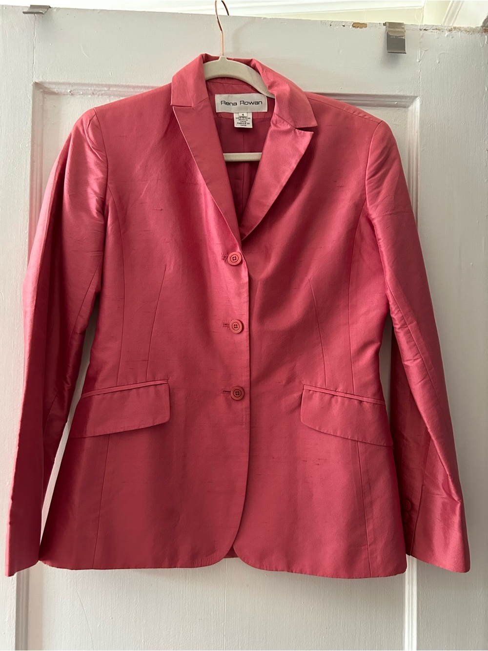 Rena Rowan 100% Silk Single-Breasted Blazer